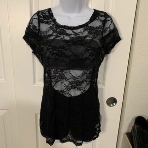 Black Lace Short Sleeve